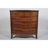 A 19th century mahogany bow fronted chest of drawers,