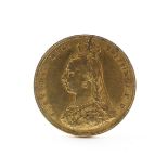 A full sovereign coin dated 1887. 8.