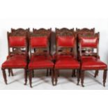 A set of eight Victorian mahogany dining chairs, late 19th century,