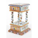 A French Faience (Luneville) miniature chest, 20th century, printed GK mark,