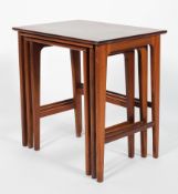 A nest of G-Plan style teak occasional tables, 54cm high, 53cm wide,