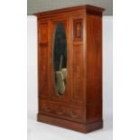 An Edwardian mahogany and satinwood inlaid wardrobe, by 'Edwards & Roberts',