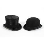 A Locke & Co. black silk top Hat, (boxed) and a Locke & Co. bowler hat