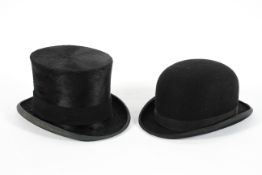 A Locke & Co. black silk top Hat, (boxed) and a Locke & Co. bowler hat