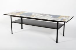 A vintage mid century John Piper 'London Skyline' coffee table, retailed by Terrence Conran,