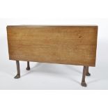 A George II or III mahogany drop leaf table, with a single leaf, on pointed pad feet, 72cm high,