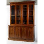 A George III style mahogany bookcase, 19th century,