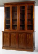 A George III style mahogany bookcase, 19th century,