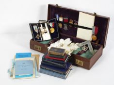 A leather case of Masonic regalia,