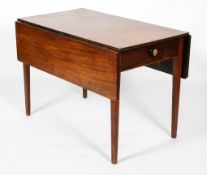 A Victorian mahogany breakfast table, with a single drawer and tapering square section legs,