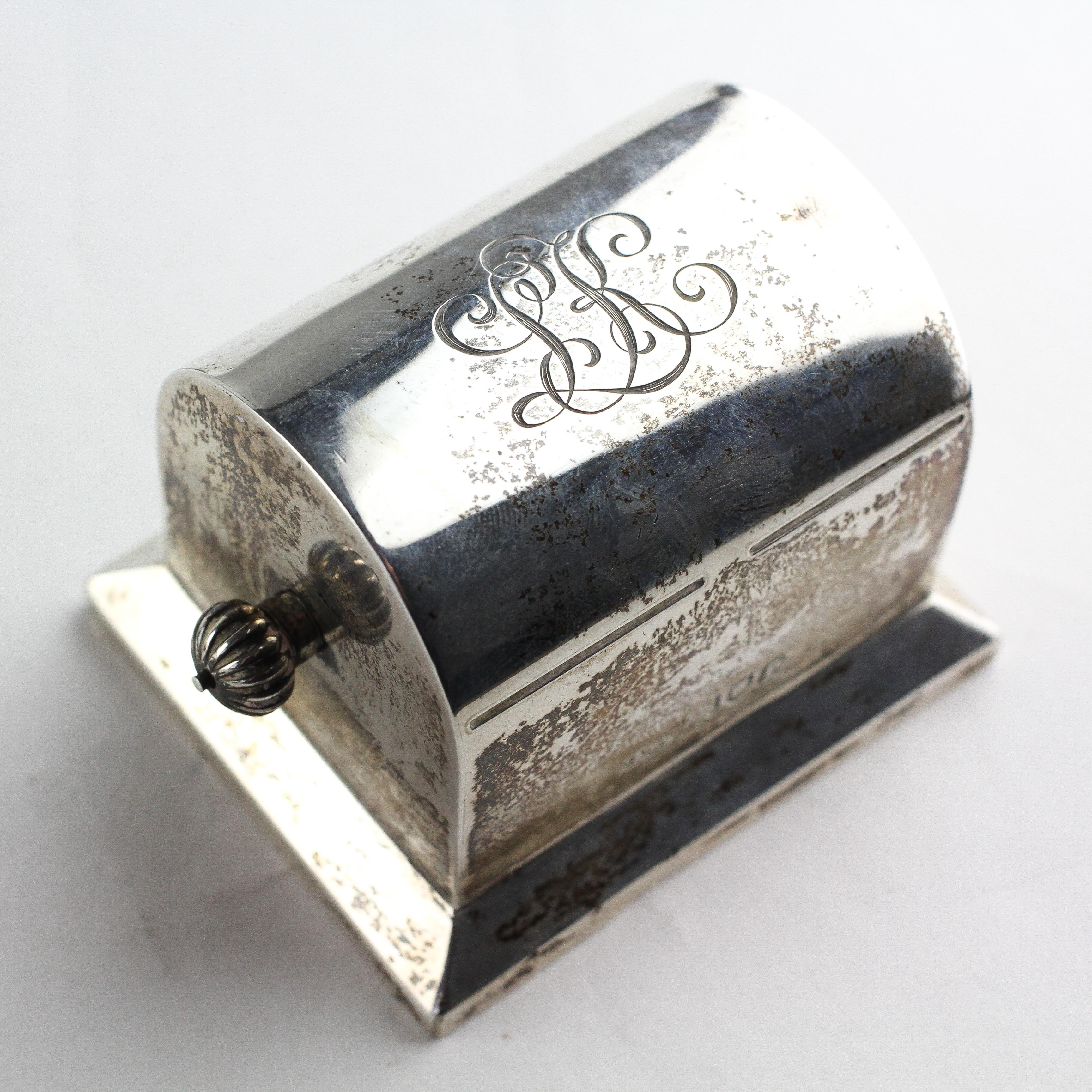 An Edwardian silver double stamp dispenser, by Charles & George Asprey, - Image 3 of 4