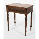 A Victorian style stained oak carved side table, of rectangular form,