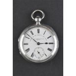 A Thomas Russell & Son silver cased pocket watch, the enamelled dial named and numbered 98538,