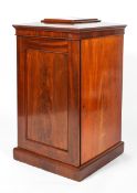 A Victorian mahogany chest of three concealed drawers, late 19th century, of square section,