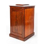 A Victorian mahogany chest of three concealed drawers, late 19th century, of square section,