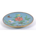 A Chinese cloisonne plate, 20th century,