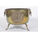 A copper and brass cauldron, possibly Isle of Man,