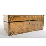 A Victorian walnut and inlaid writing slope, late 19th century, of rectangular form,