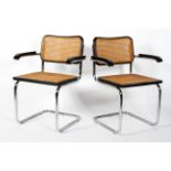 A pair of Italian Cesa armchairs, after the Bauhaus design by Marcel Breuer,