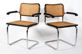 A pair of Italian Cesa armchairs, after the Bauhaus design by Marcel Breuer,