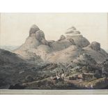 Henry Salt (British) 1780-1827, 'The Mountains of Samayut', aquatint with hand colouring,