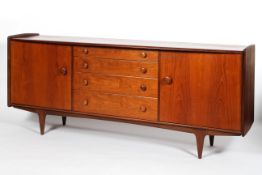 John Herbert - A Younger Ltd 'Volnay', retro vintage 1960's solid teak wood sideboard credenza