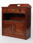 A Victorian mahogany hall cupboard, late 19th century, with pierced gallery,
