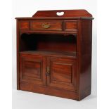 A Victorian mahogany hall cupboard, late 19th century, with pierced gallery,