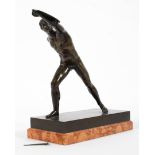A Continental patinated bronze sculpture of the Borghese Gladiator, after the Antique,
