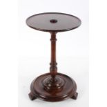 A mahogany circular occasional or wine table,