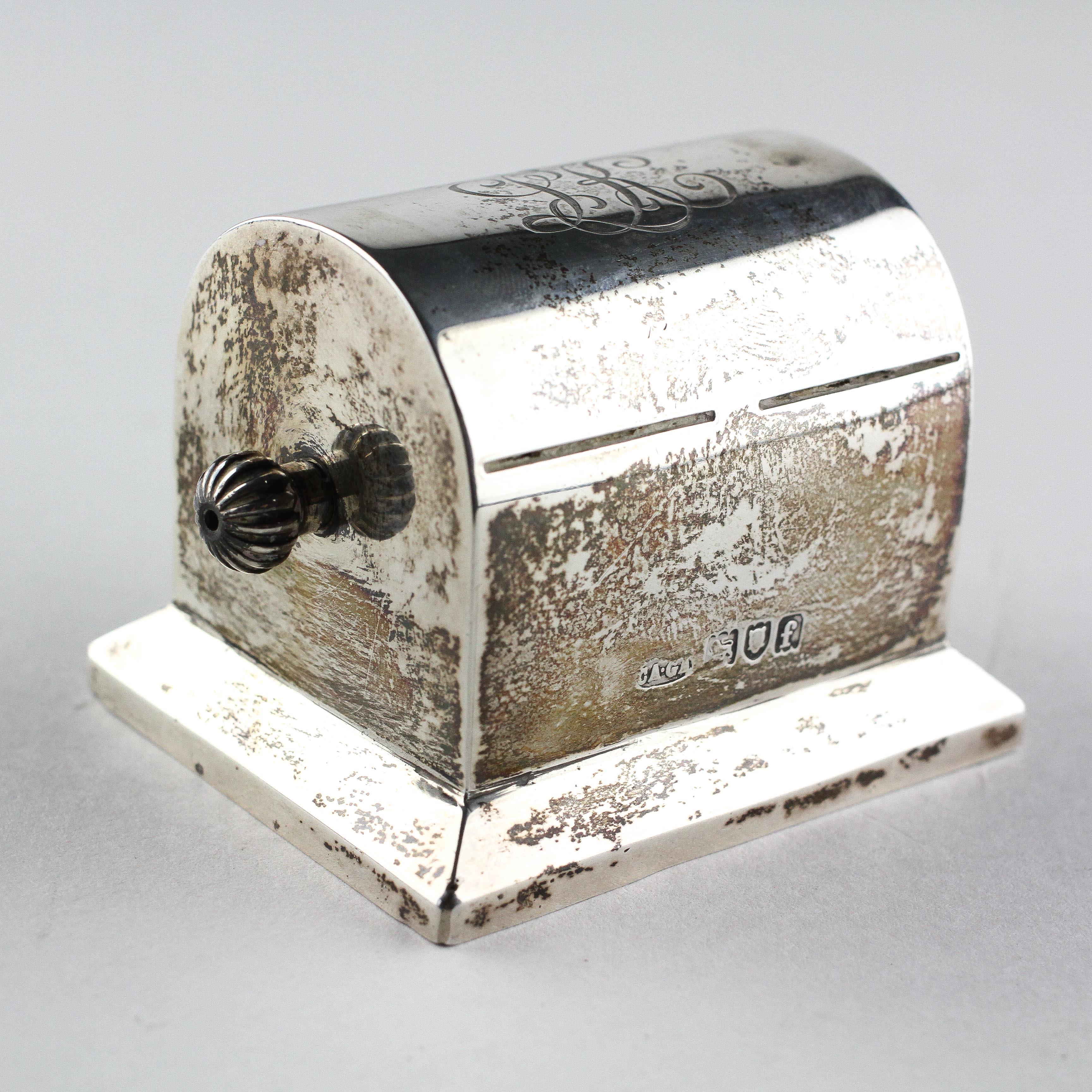 An Edwardian silver double stamp dispenser, by Charles & George Asprey, - Image 2 of 4