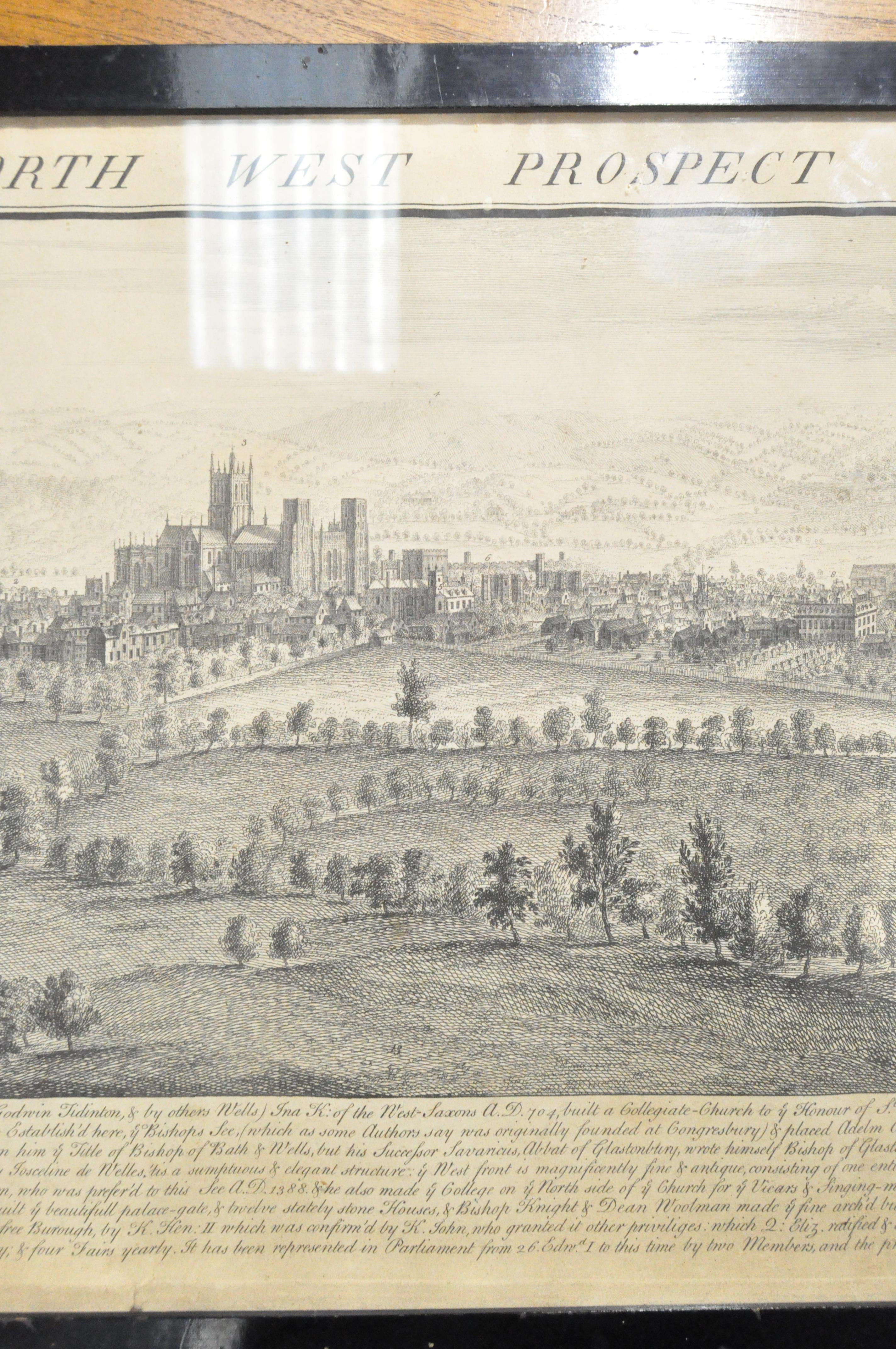 After Samuel and Nathaniel Buck, North West Prospect of City of Wells, engraving, - Image 5 of 10