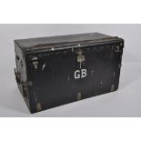 A Finnigans Ltd leather bound trunk, probably from a vintage motor car,