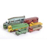A collection of Dinky die cast lorries, including a Foden flat bed in green,