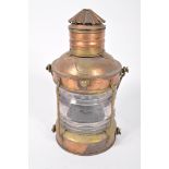 A 'Silver dawn' copper and brass ships mast head lantern,