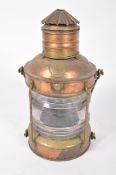 A 'Silver dawn' copper and brass ships mast head lantern,