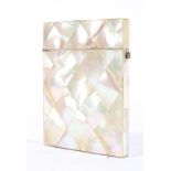 A mother of pearl card case, 19th century,