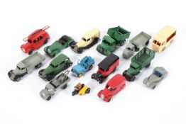 A collection of play worn vintage Dinky Toys, including: an Alvis, a Liverpool Truck,