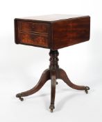An early 19th century mahogany sewing table,