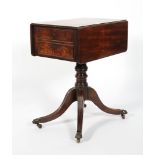 An early 19th century mahogany sewing table,