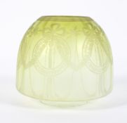 An Edwardian yellow lustre acid etched lamp shade, early 20th century,