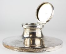 An unusually large George V silver capstan inkwell, hallmarked Birmingham 1916,