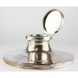 An unusually large George V silver capstan inkwell, hallmarked Birmingham 1916,