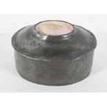 A Tudric pewter and mother of pearl mounted oval box and cover, shape 0649, circa 1910,