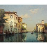 Antoine Bouvard Snr (France) 1870-9156, oil on canvas, A Venetian Canal Scene, signed lower left,