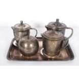 A Milan (Broggi) Art Deco style silver plated tea and coffee set engraved with a coronet and ITALIA,