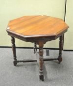An Edwardian octagonal Aesthetic style occasional table,