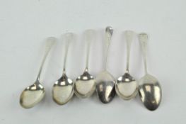 A set of six silver coffee spoons, Birmingham 1964,