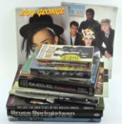 A collection of books on Pop and Rock, including 'Me and My Shadows' by Cliff Richard,