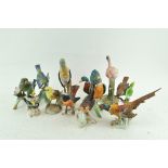 A collection of 12 Goebel figures of birds,
